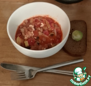 Фасоль с томатами, орегано и фетой Фасоль с томатами, орегано и фетой