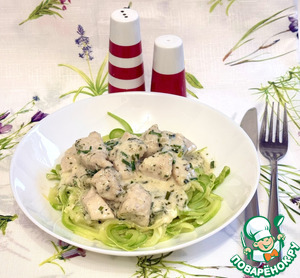 Спагетти из цуккини с курицей