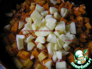 Фасоль с тыквой и яблоком