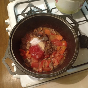 Свинина с фасолью и овощами Свинина с фасолью и овощами