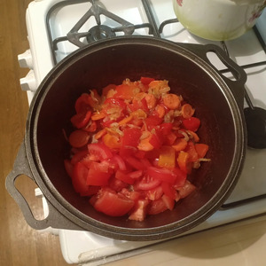 Свинина с фасолью и овощами Свинина с фасолью и овощами